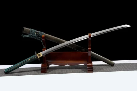 Katana Akebono en acier T10, lame polie à hamon de 71 cm, saya laquée