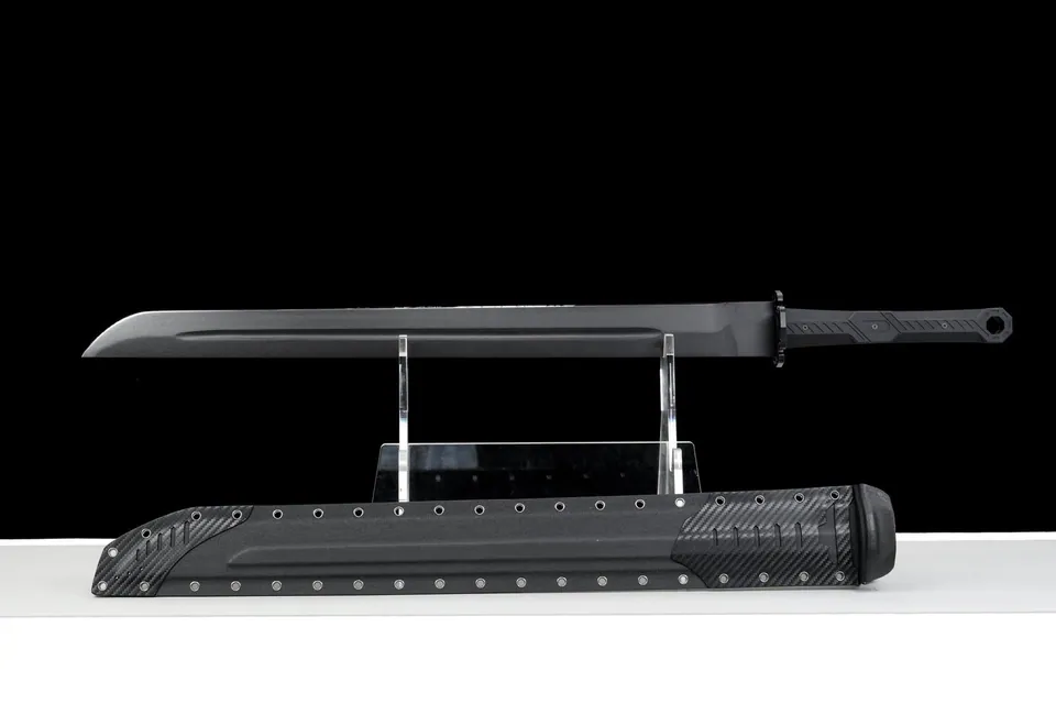 Épée tactique Faucheuse de l’Ombre, lame 9SiCr de 70 cm, 2,0 kg, vue 3