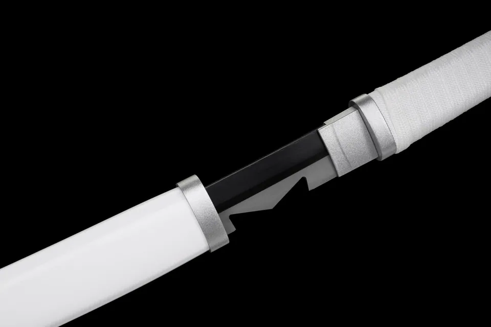 Katana Inosuke inspiré de Demon Slayer, lame noire dentelée 1060, vue 6