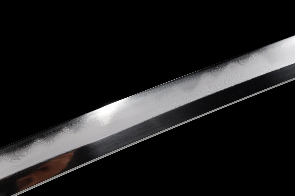 Katana Edo no Hana en acier san mai, saya laqué scènes Edo, vue 8