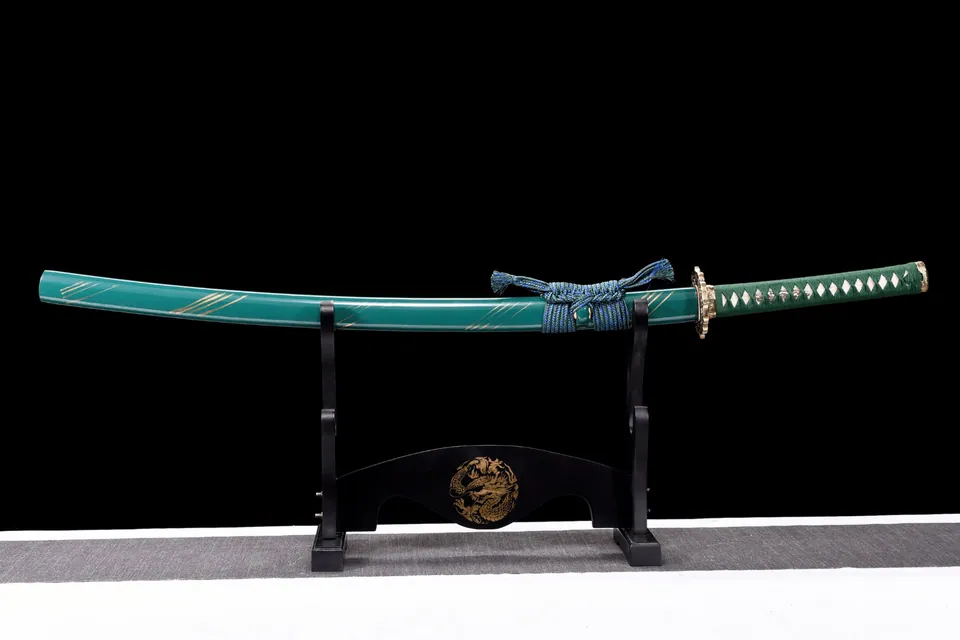 Katana Emerarudo en acier T10, hamon en motif de griffe, vue 3