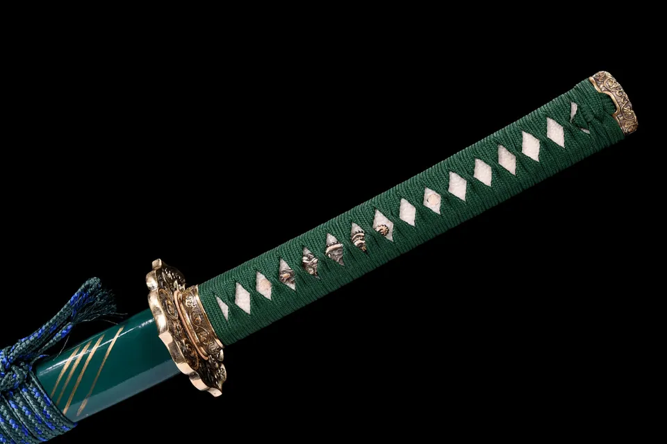 Katana Emerarudo en acier T10, hamon en motif de griffe, vue 5
