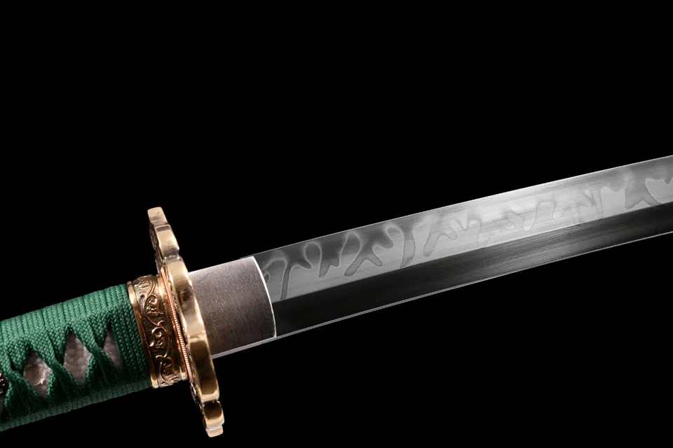 Katana Emerarudo en acier T10, hamon en motif de griffe, vue 6