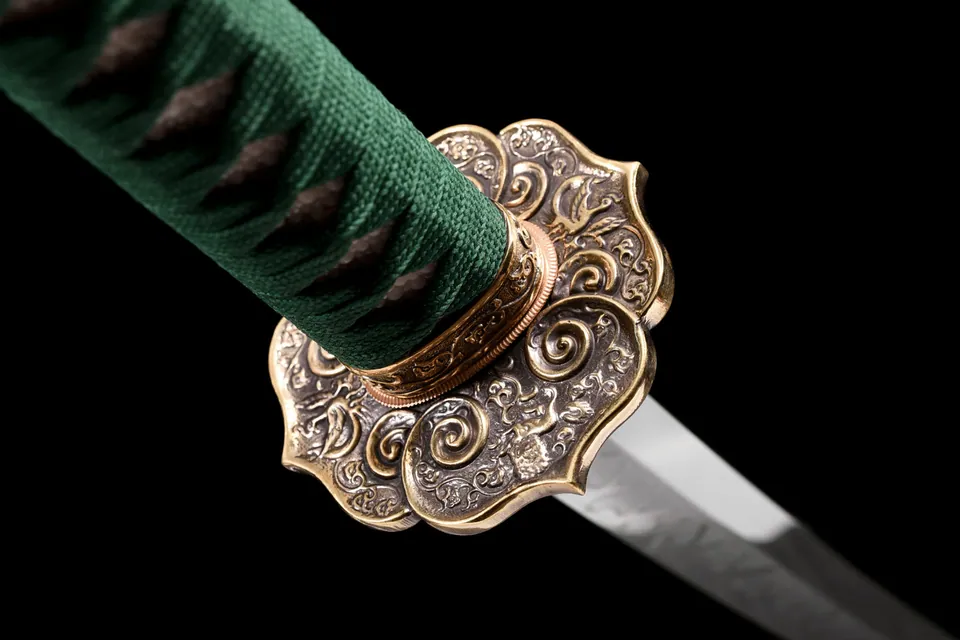 Katana Emerarudo en acier T10, hamon en motif de griffe, vue 7
