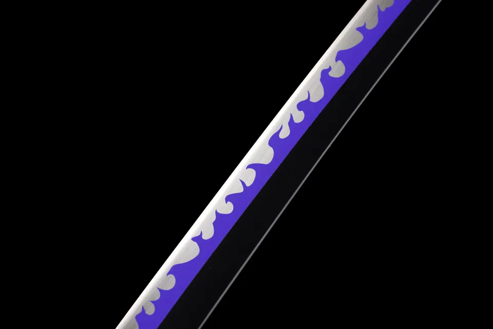 Katana Enma One Piece en acier 1060, tsuba en fer sculpté, vue 7