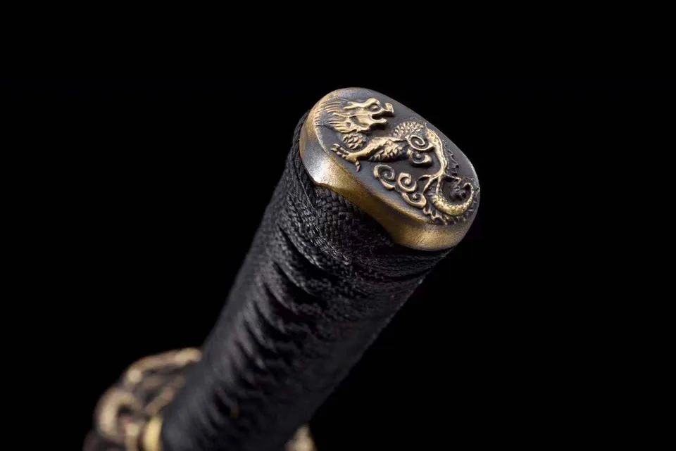 Katana Geiko en acier T10 avec bo-hi, tsuka en bois laqué, vue 4