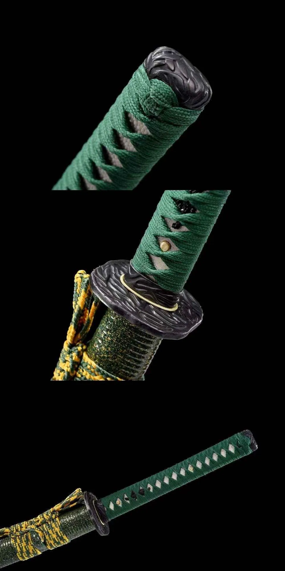 Katana Geisha en acier T10 avec hamon, saya en bois peint, vue 6
