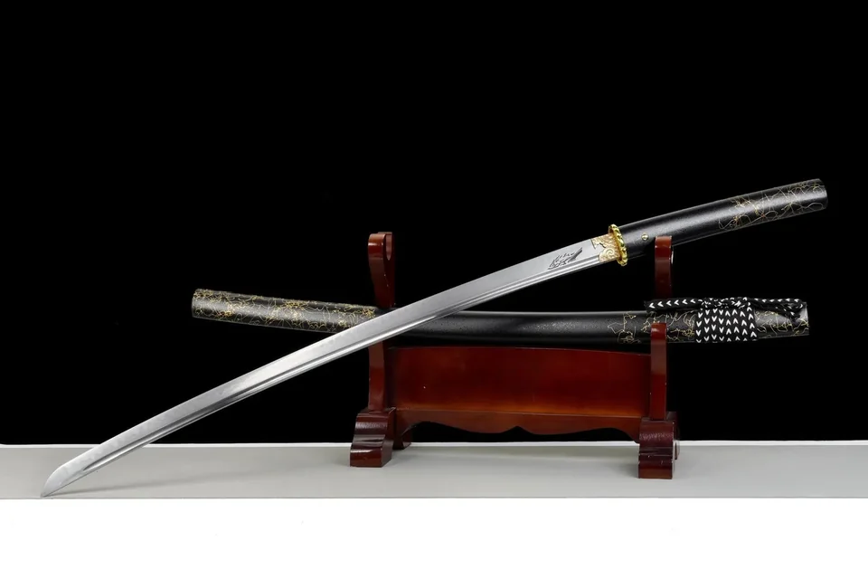 Katana Ghost of Yōtei Nuit Dorée, inspiré du jeu vidéo, vue 3