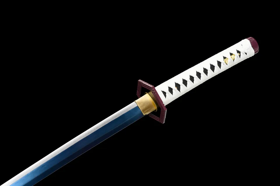 Katana Giyu Tomioka V2 inspiré de Demon Slayer, acier carbone 1060, vue 6