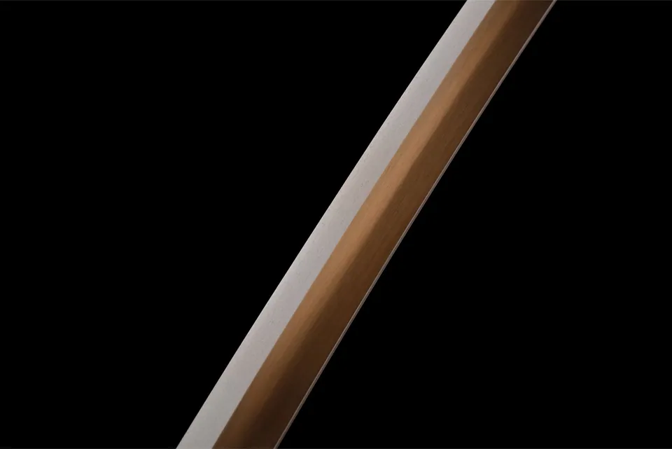 Katana Gouka en acier au manganèse doré, saya doré en relief, vue 7