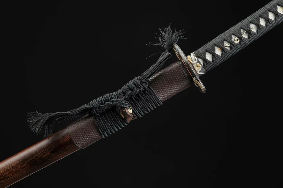 Katana Hebi en acier damas avec hamon, longueur totale de 105 cm, vue 3