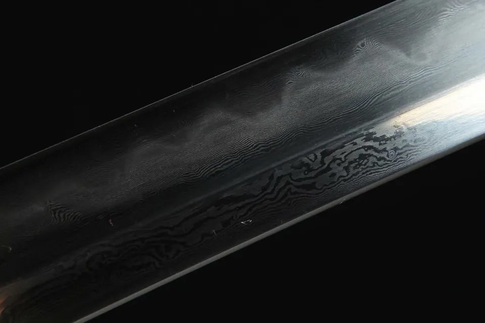 Katana Hebi en acier damas avec hamon, longueur totale de 105 cm, vue 5