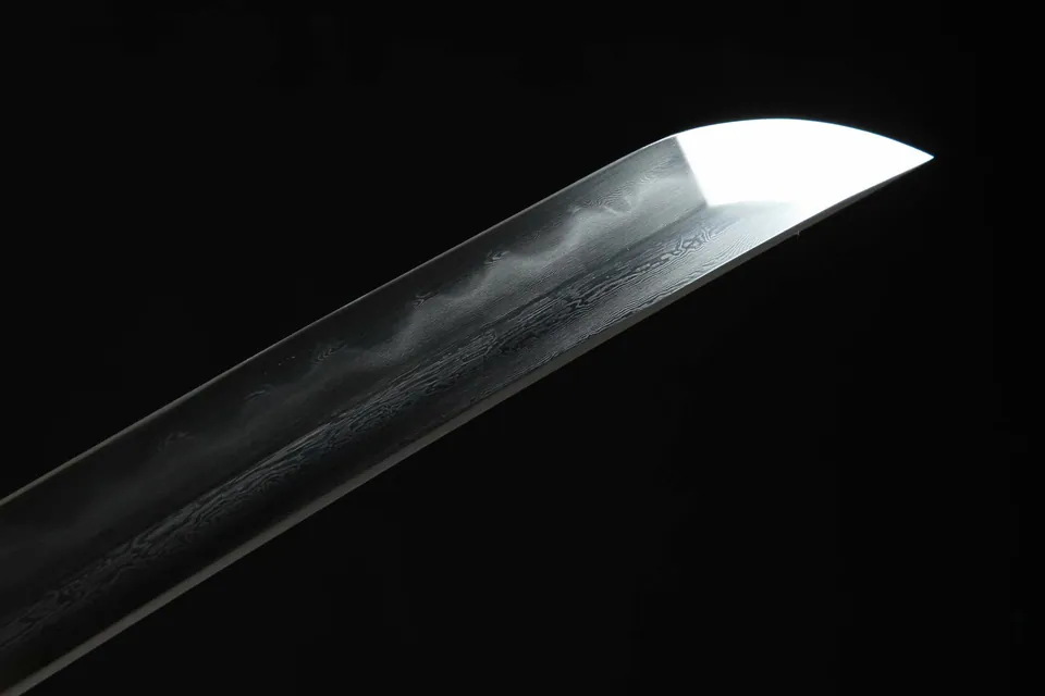 Katana Hebi en acier damas avec hamon, longueur totale de 105 cm, vue 6