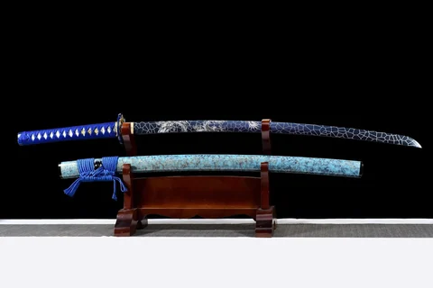 Katana Hyōretsu Sōryū en acier 1060, montures dragon