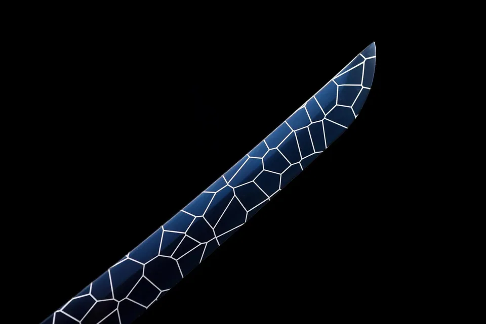 Katana Hyōretsu Sōryū en acier 1060, montures dragon, vue 5