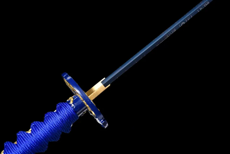 Katana Hyōretsu Sōryū en acier 1060, montures dragon, vue 7