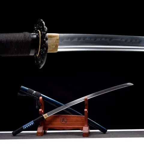 Katana Inazuma en acier T10, lame polie miroir avec hamon