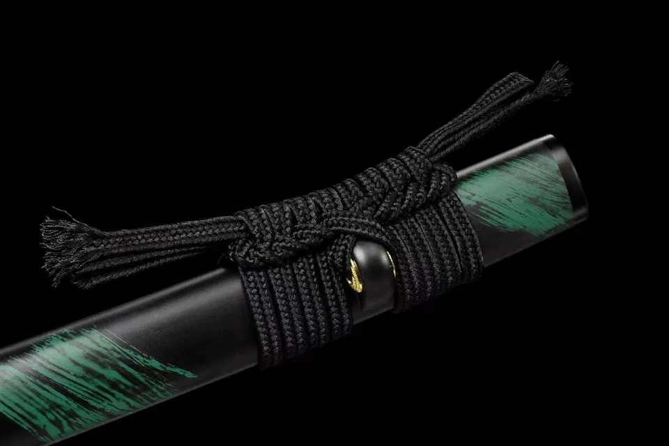 Katana Kakki en acier au manganèse, saya laqué, monture en zinc, vue 6