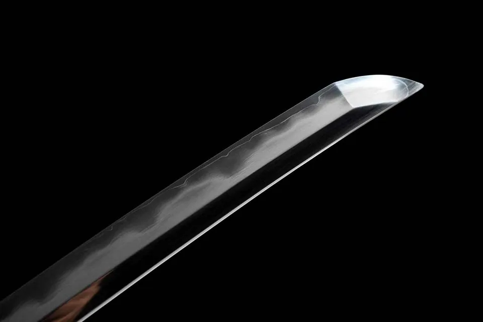 Katana Kengen en acier san mai, bo-hi et saya verte laquée, vue 4