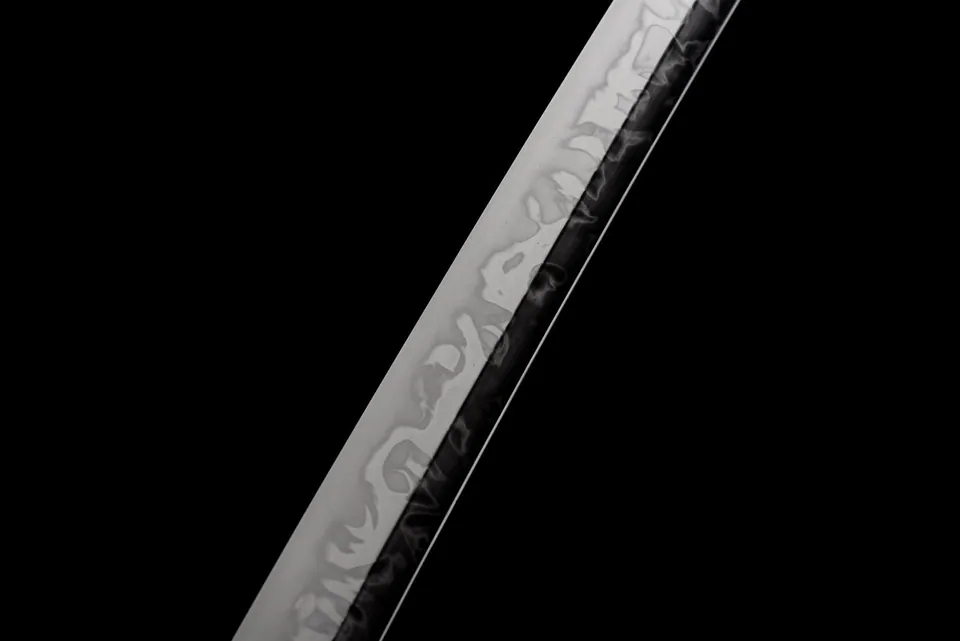 Katana Kogane Ryū en acier T10 à hamon, saya laquée et dragon doré, vue 6