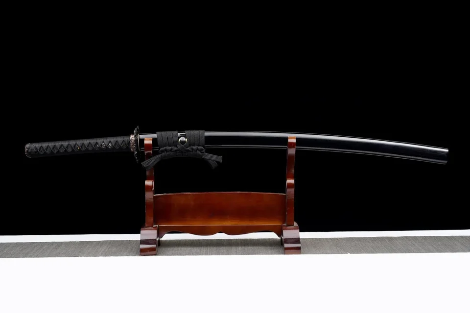 Katana Kokuenmaru en acier T10, hamon rouge, inspiré de One Piece, vue 2
