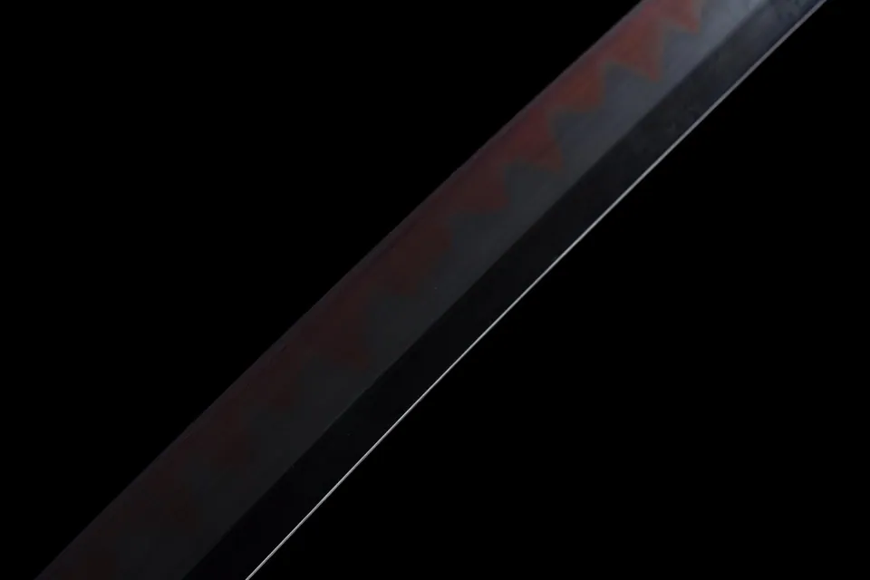Katana Kokuenmaru en acier T10, hamon rouge, inspiré de One Piece, vue 6