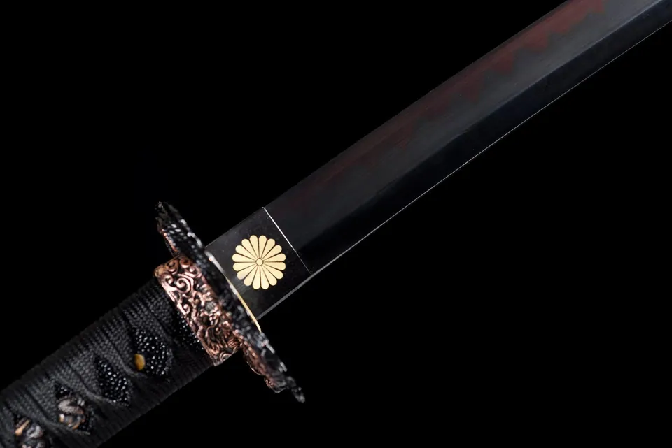 Katana Kokuenmaru en acier T10, hamon rouge, inspiré de One Piece, vue 7