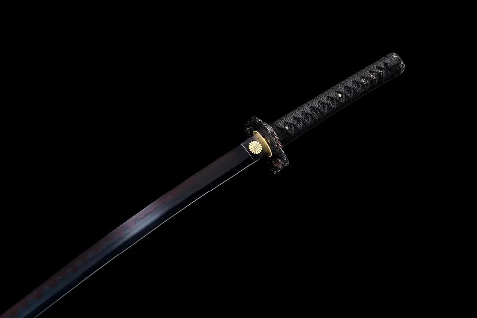 Katana Kokuenmaru en acier T10, hamon rouge, inspiré de One Piece, vue 8