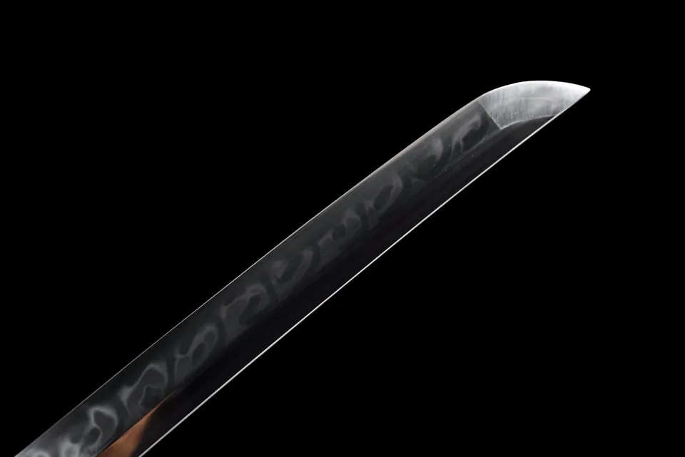 Katana Kokuhoto en acier T10 avec hamon, saya noir au phénix, vue 5