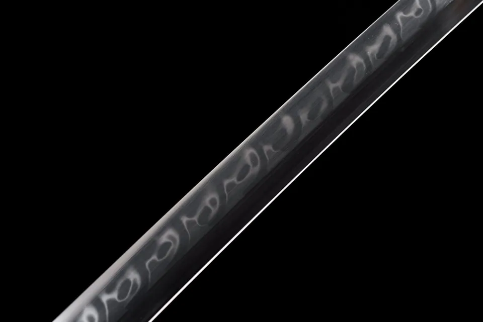 Katana Kokuhoto en acier T10 avec hamon, saya noir au phénix, vue 6