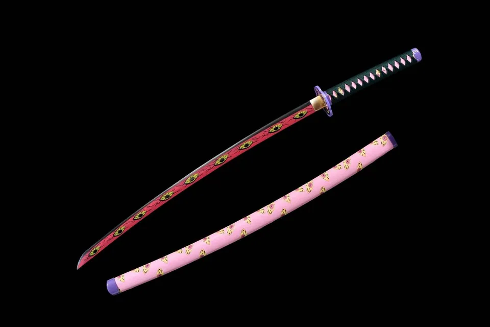 Katana Kokushibo (Michikatsu Tsugikuni) Demon Slayer, acier 1060, vue 2