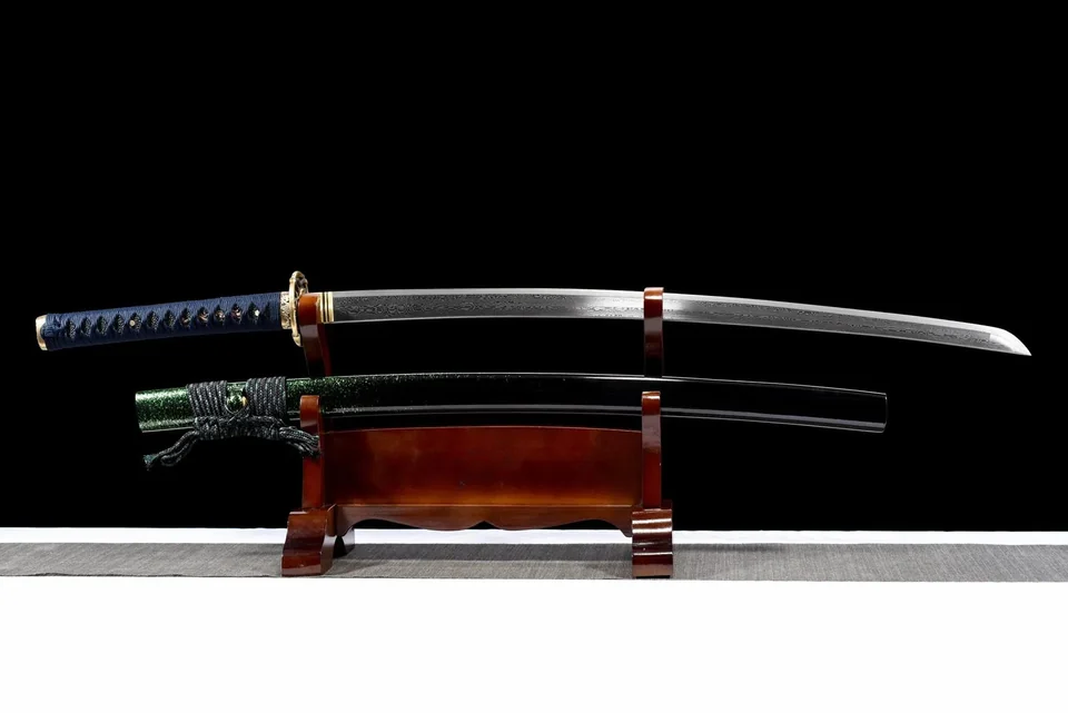Katana Midori no Yoru en acier damas, inspiré de One Piece, vue 2