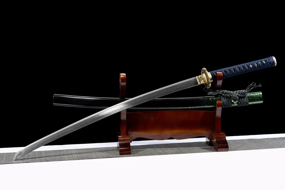 Katana Midori no Yoru en acier damas, inspiré de One Piece, vue 5
