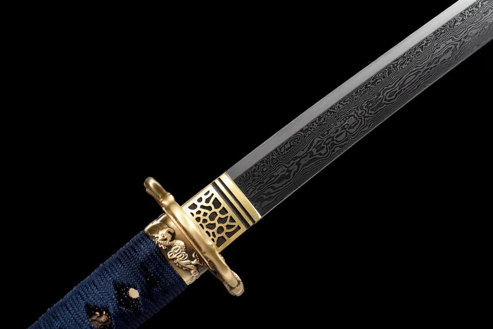 Katana Midori no Yoru en acier damas, inspiré de One Piece, vue 8
