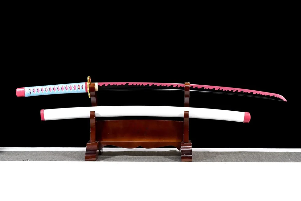 Katana Mitsuri Kanroji inspiré de Demon Slayer, acier 1060, 103 cm, vue 2