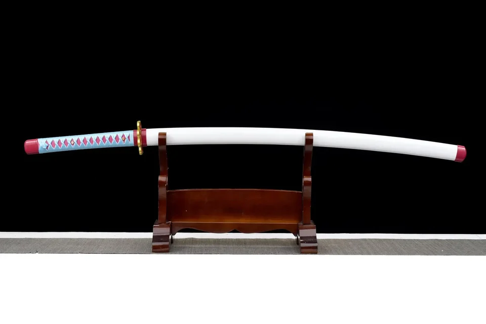 Katana Mitsuri Kanroji inspiré de Demon Slayer, acier 1060, 103 cm, vue 3