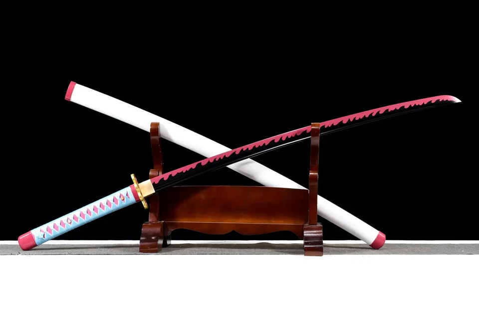 Katana Mitsuri Kanroji inspiré de Demon Slayer, acier 1060, 103 cm, vue 4