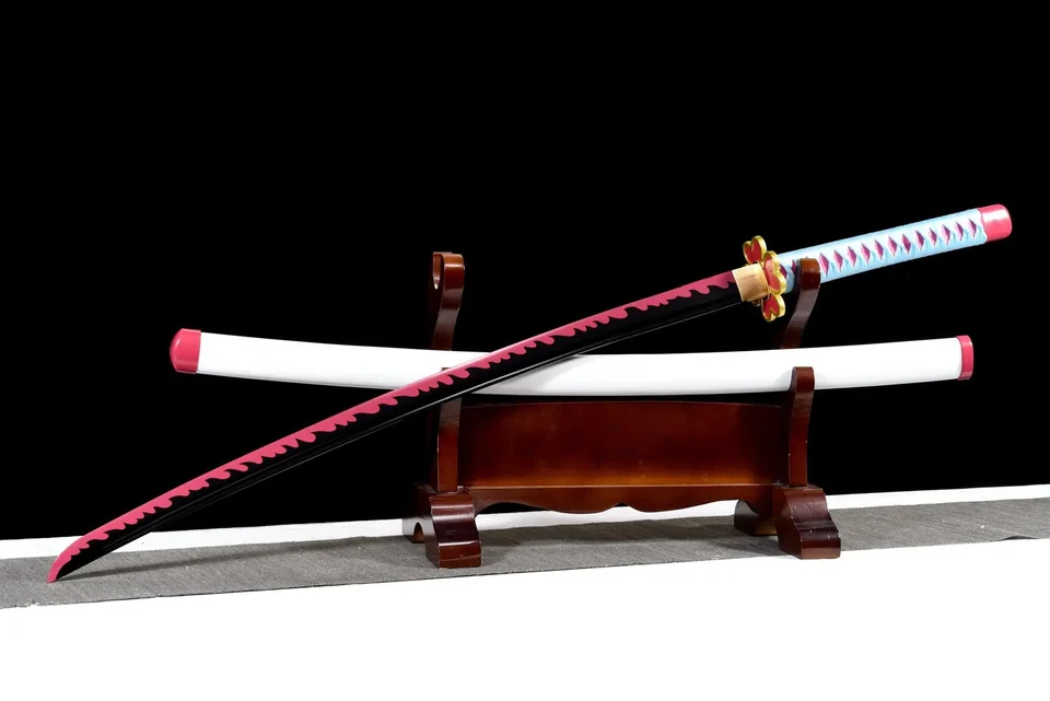 Katana Mitsuri Kanroji inspiré de Demon Slayer, acier 1060, 103 cm, vue 5