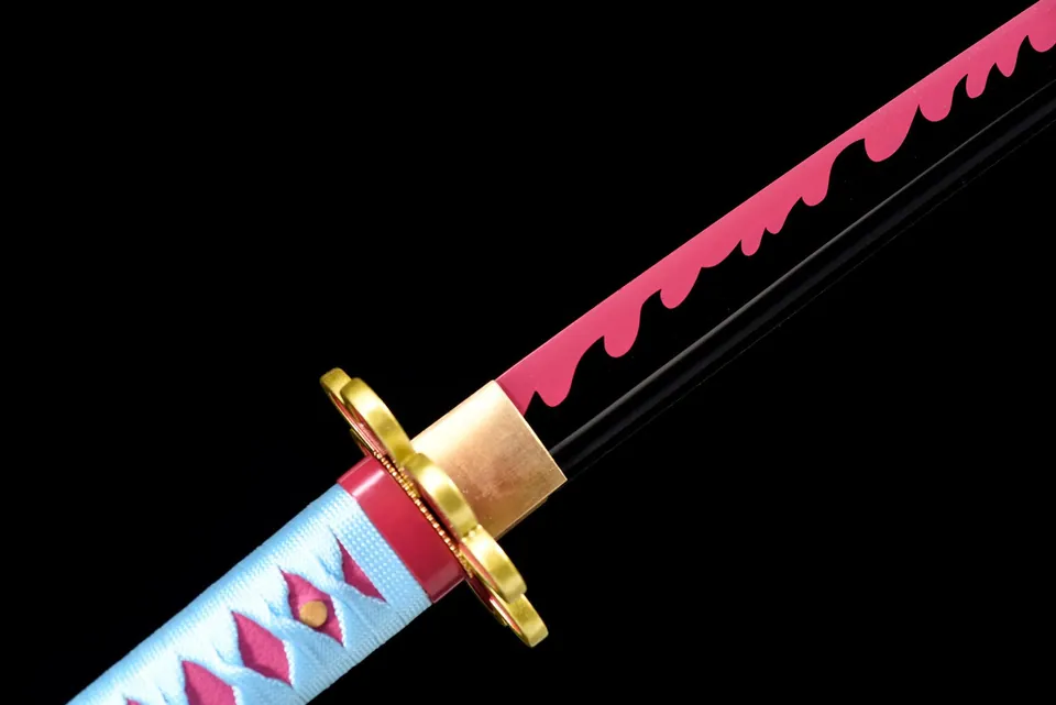 Katana Mitsuri Kanroji inspiré de Demon Slayer, acier 1060, 103 cm, vue 6