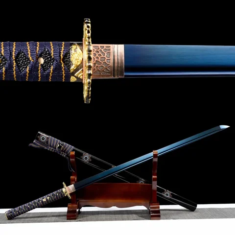 Katana Murasaki en acier au manganèse, lame aux reflets violets