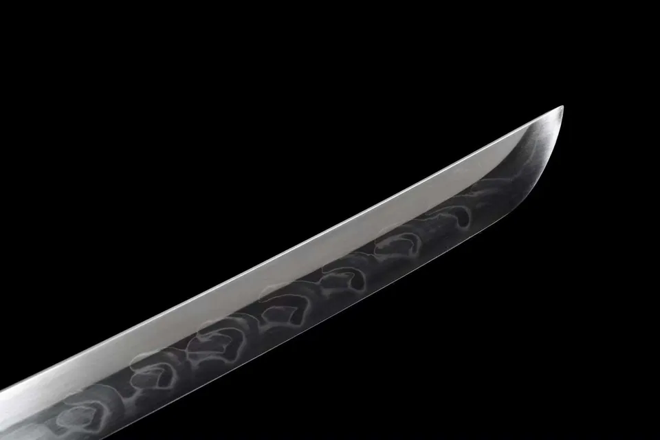 Katana Murasaki no Akuma en acier T10, saya noir et violet, vue 4