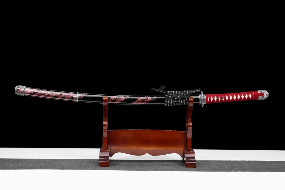 Katana Ombre Sanguinaire inspiré d'Assassin's Creed, acier manganèse, vue 2