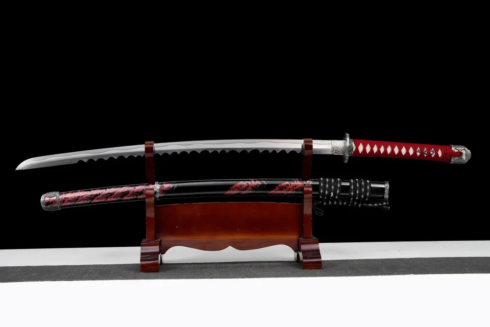 Katana Ombre Sanguinaire inspiré d'Assassin's Creed, acier manganèse, vue 4