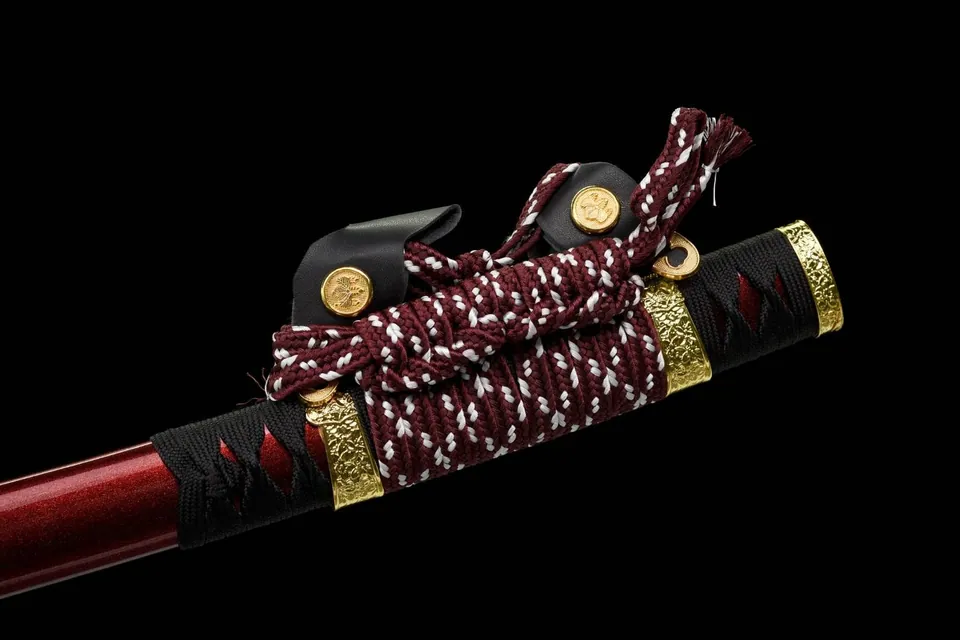 Katana Owari en acier damas pourpre, monture de style tachi, vue 4