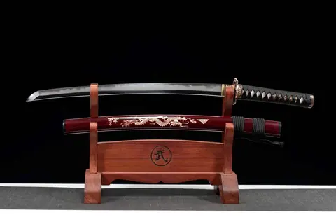 Wakizashi Ryūjin en acier san mai avec hamon, lame de 52 cm