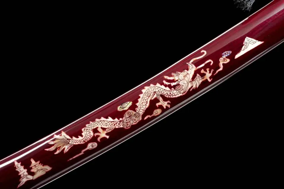 Wakizashi Ryūjin en acier san mai avec hamon, lame de 52 cm, vue 3