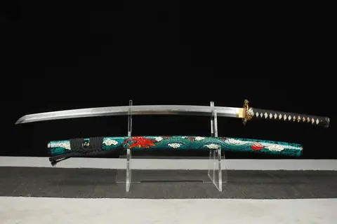 Katana Ryuza en acier T10 à hamon sanbon sugi, saya dragon
