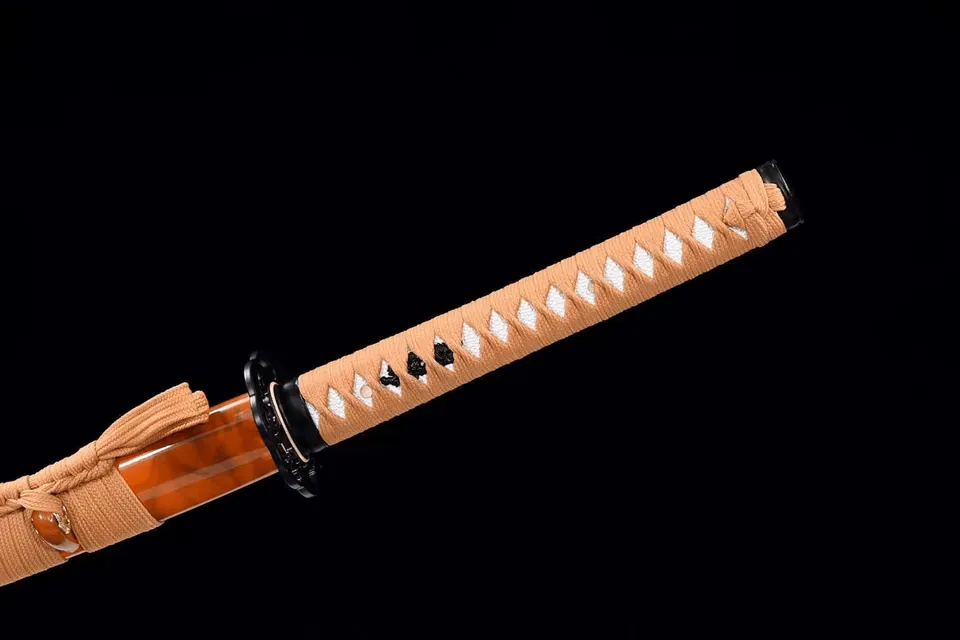 Katana Sabaku en acier au manganèse, lame marron, tsuba en fer, vue 6
