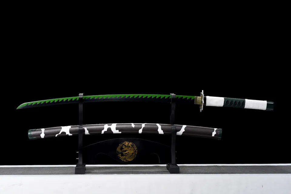 Katana Sanemi Shinazugawa inspiré de Demon Slayer, acier carbone 1060, vue 2