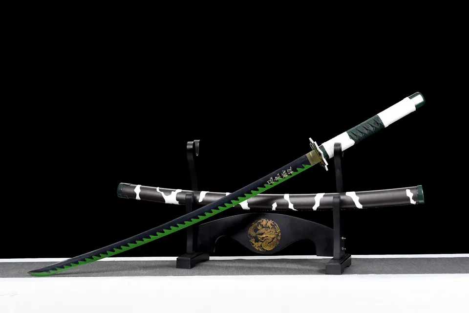 Katana Sanemi Shinazugawa inspiré de Demon Slayer, acier carbone 1060, vue 4